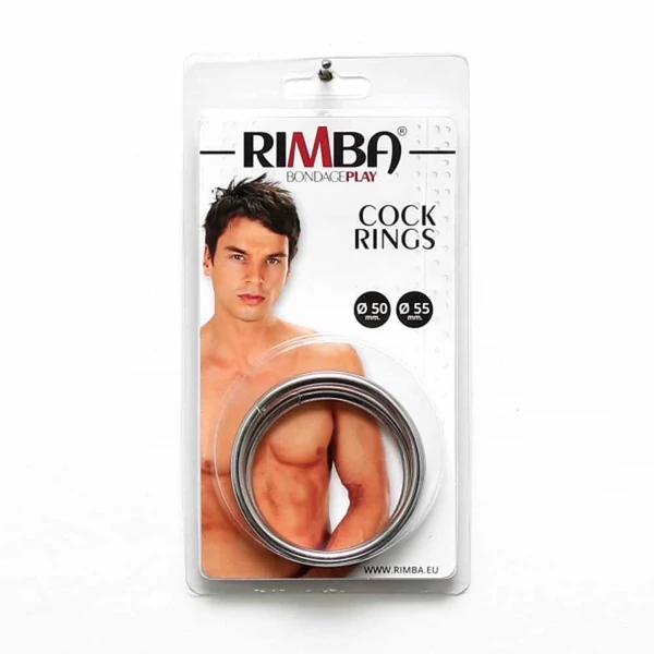 Fém péniszgyűrű szett 2 db - Cock rings silver (átmérő: 5, 5,5 cm)