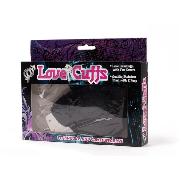 Plüss bilincs - fekete Love Cuffs Black Plush