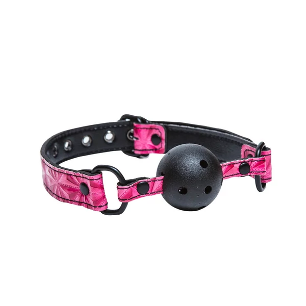 Sinful ball gag pink. légzőfuratos latex szájpecek rózsaszín 4 cm