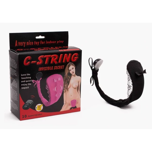 Vibrátoros bugyi csiklóizgatzó C-string invisible secret