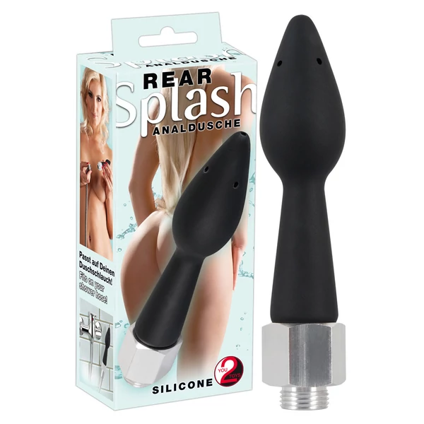 Rear splash - kúpos szilikon zuhanyfej (fekete)
