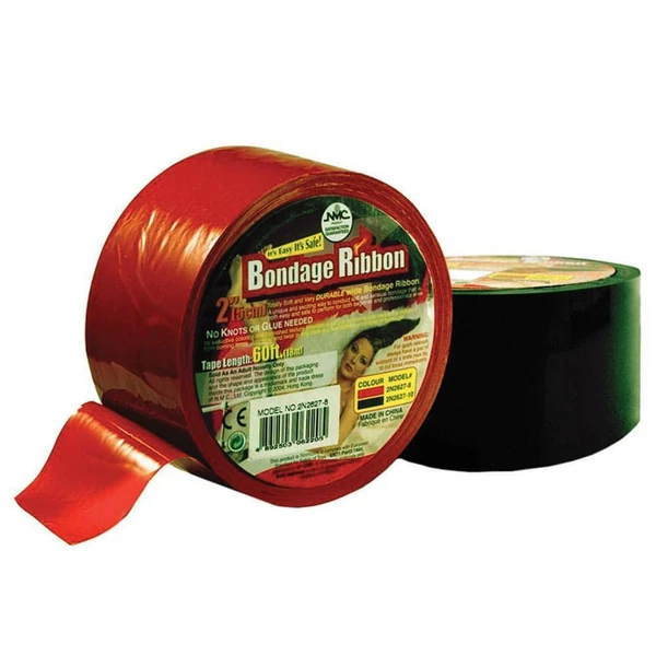 Piros PVC kötöző szalag Bondage Ribbon 5cm/18mtr Red