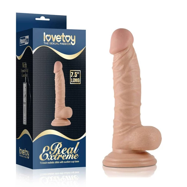 Realisztikus herés dildó 19 cm-es műpénisz - 7,5" Real Extreme Dildo