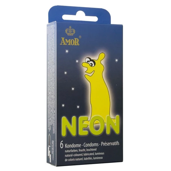 Neon foszforeszkáló óvszer - 6 db