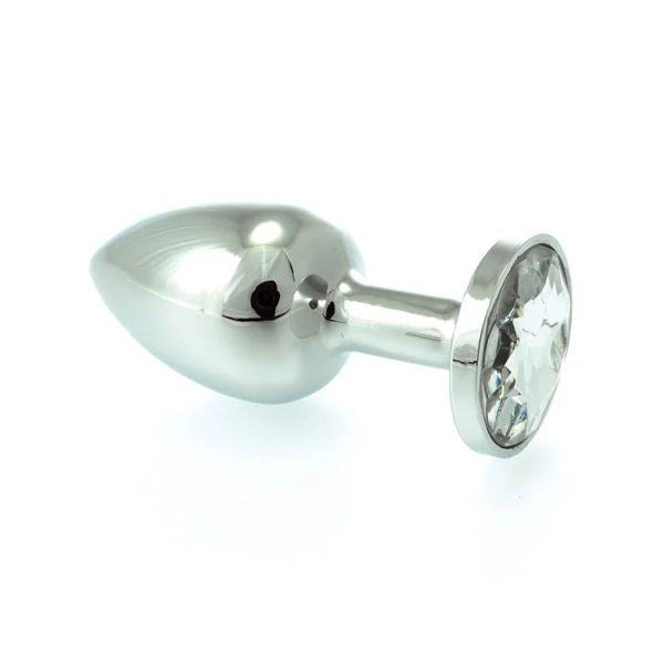 Butt plug small metal with crystal