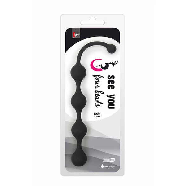 Gömbös análfűzér 24 cm See you four beads anal black