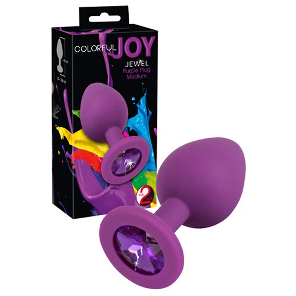Szilikon anál plug közepes lila Colorful Joy