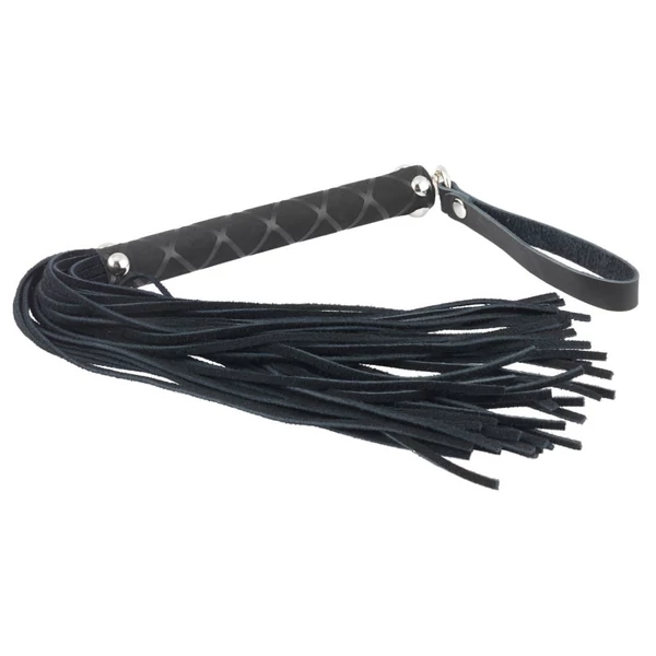 Whip black. valódi bőr korbács fekete 35 cm
