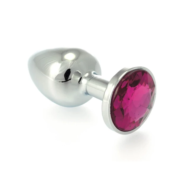 Fém análdugó bordó kővel Butt Plug Small Metal With Crystal Red