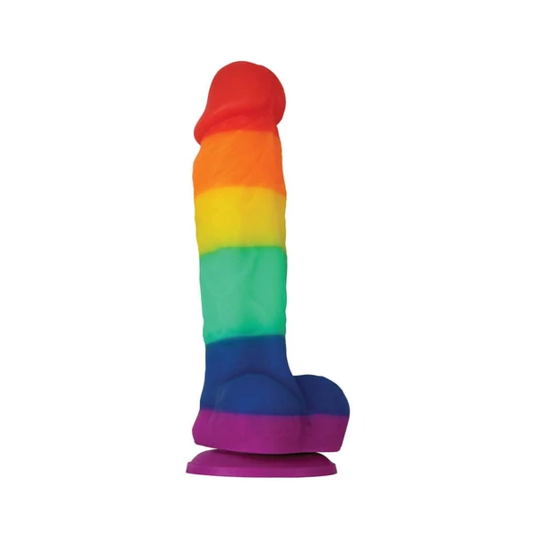 Szivárvány színű erezett dildó orvosi szilikonból 18 cm