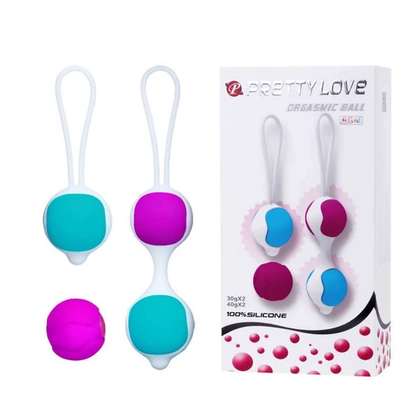 Szilikon gésagolyó szett cserélhető súlyokkal Pretty Love Orgasmic Ball