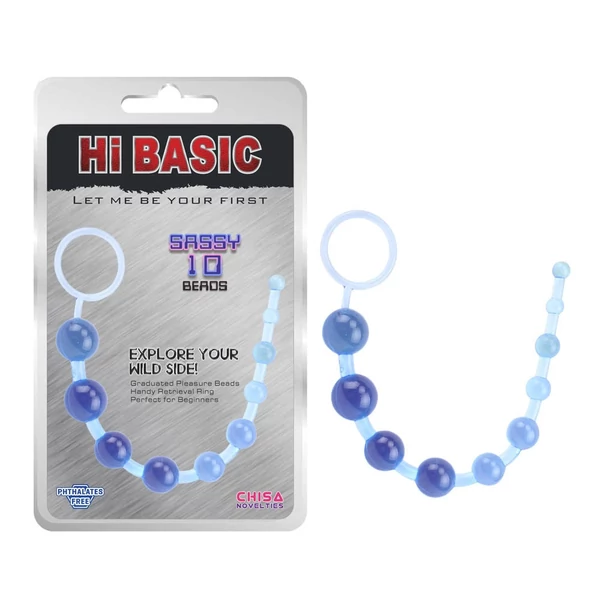 Sassy anal beads blue análfüzér