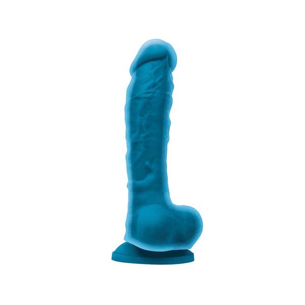 Colours - dual density - 20 cm dildó - blue tapadókorongos dildó
