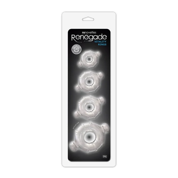 Áttetsző négyes péniszgyűrű szett Renegade Vitality Rings Clear