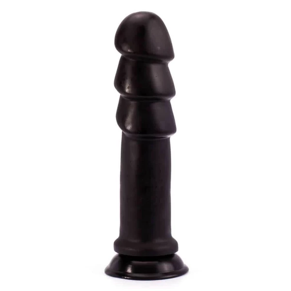 Tagolt nagy tapadókorongos dildó 28 cm fekete King-Sized Anal Ripples