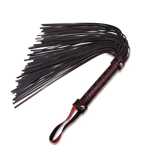 Fekete műbőr korbács Bondage Fetish