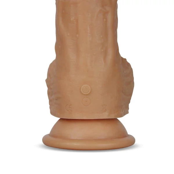 Forgó és melegítő valósághű vibrátor 21 cm Dual layered silicone nature cock liam flesh