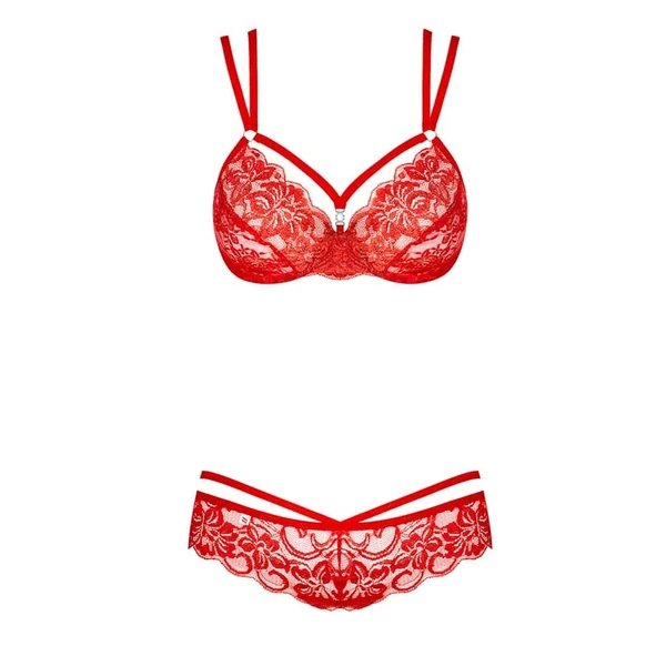 Szexi fehérnemű szett Obsessive 860-set-1 piros