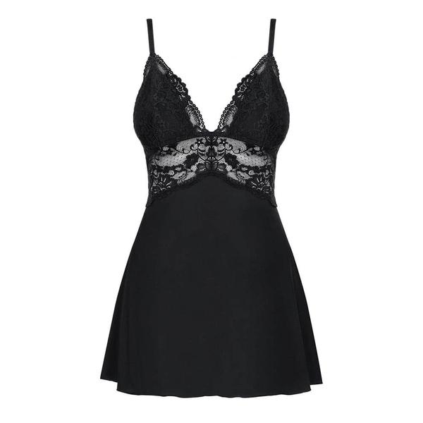 Obsessive fekete babydoll & tanga s/m