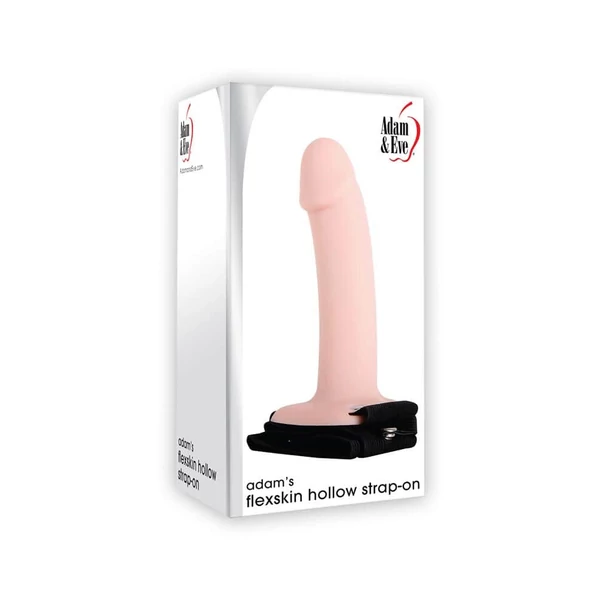 Realisztikus puha szilikon felcsatolható üreges műpénisz flexskin hollow strap-on 16,2 cm