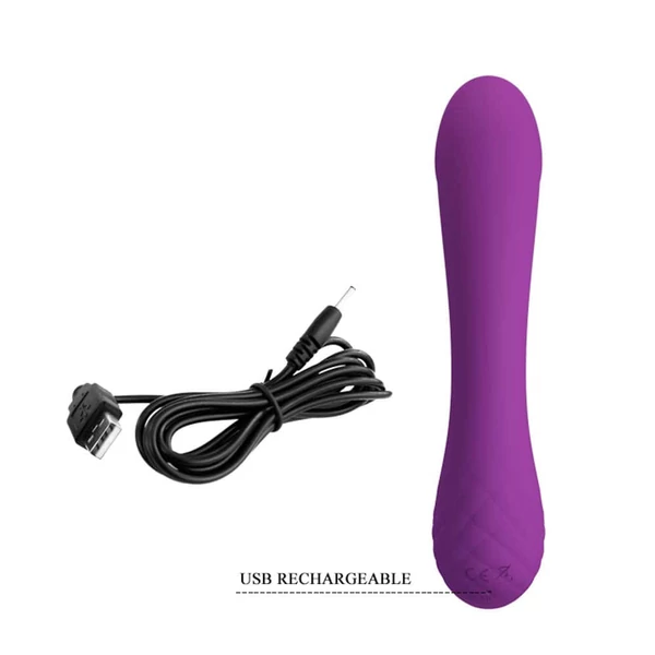 Hajlított g-pont vibrátor csiklóizgató karral Pretty Love Ron purple