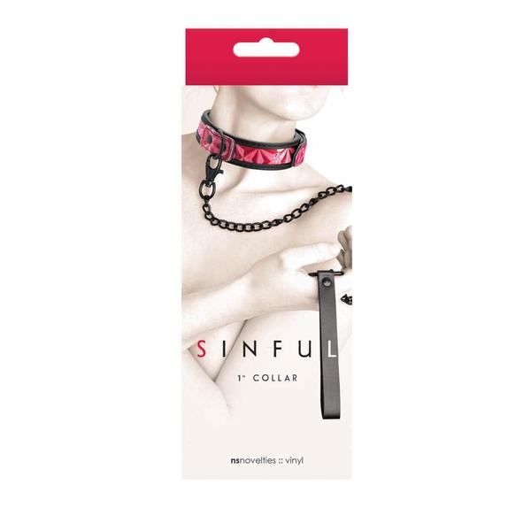 Sinful - 1'' collar - pink nyakörv