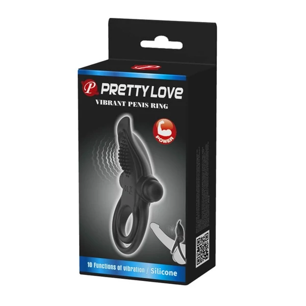 Vibrációs péniszgyűrű Pretty love vibrant penis ring black 