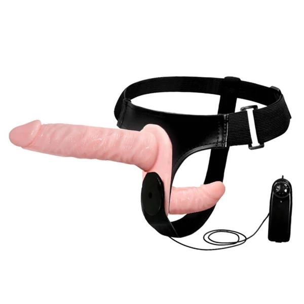 Vibrátoros kétvégű felcsatolható dildó Ultra Passionate Harness 5