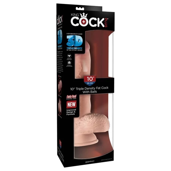 King cock plus 25 cm triple density fat cock with balls