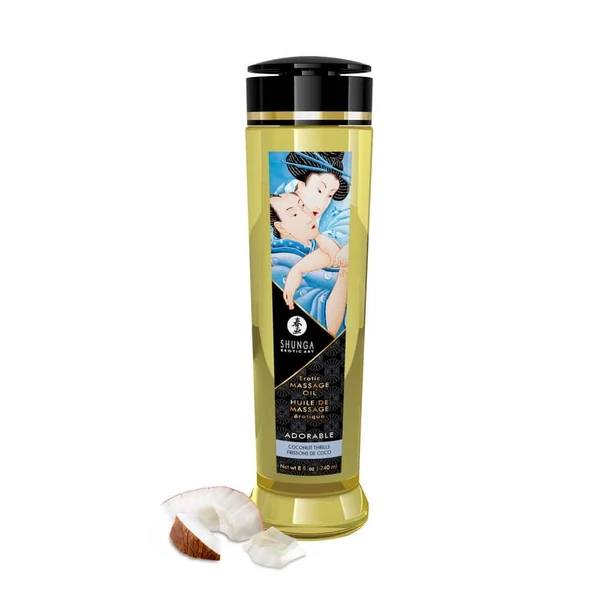 Erotikus masszázs olaj 240 ml Shunga kókuszdús aromával