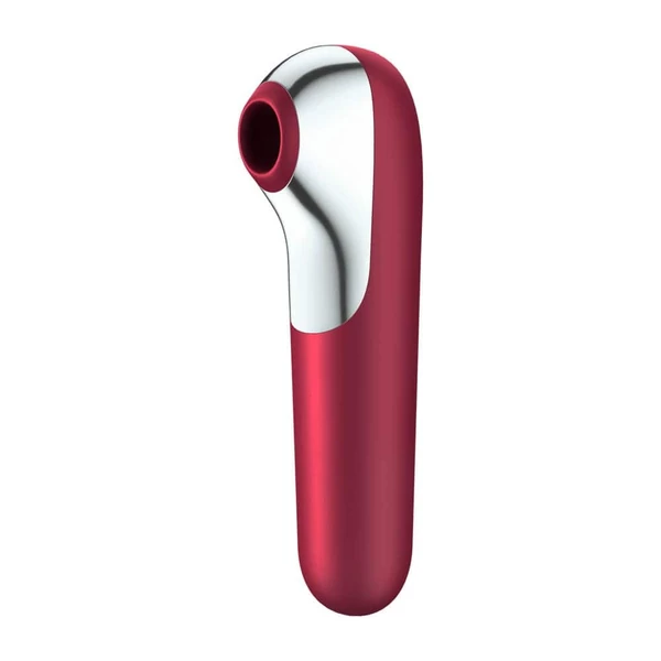 Léghullámos csiklóizgató hüvelyi kényeztetéssel Satisfyer Dual love red