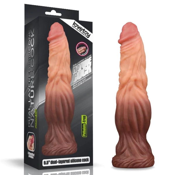 Különleges dildó 9.5 dual layered liquid silicone nature