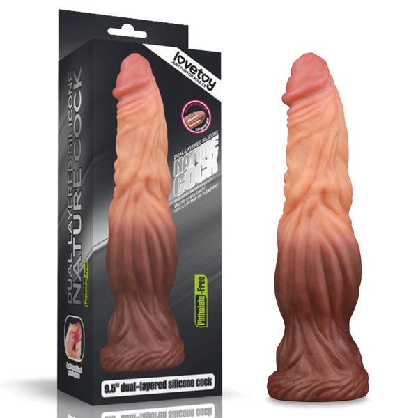 Különleges dildó 9.5 dual layered liquid silicone nature