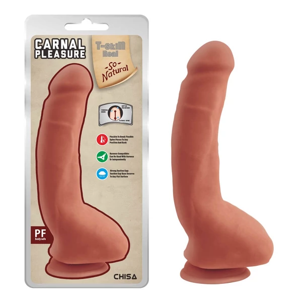 Dildó letapasztható valósághű Carnal pleasure brown