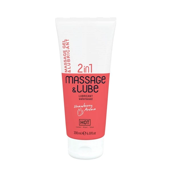 Masszázs és sikosító gél 2 in1 eper 200 ml