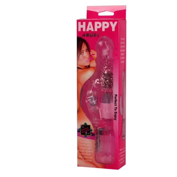 Happy angel 23 cm csiklóizgatóval Gyöngyös forgó vibrátor 