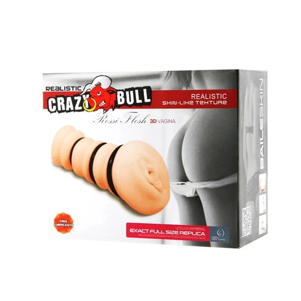 Crazy Bull Rossi Flesh 3D vagina szorítógyűrűkkel