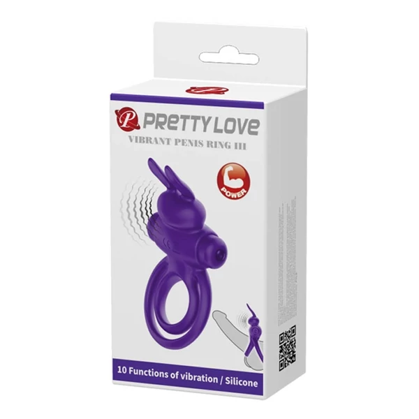Péniszgyűrű vibráló Pretty love vibrant penis ring 3 purple