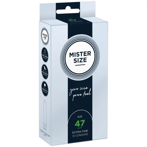 Ultra vékony óvszer Mister Size 47 mm kondom 10 db
