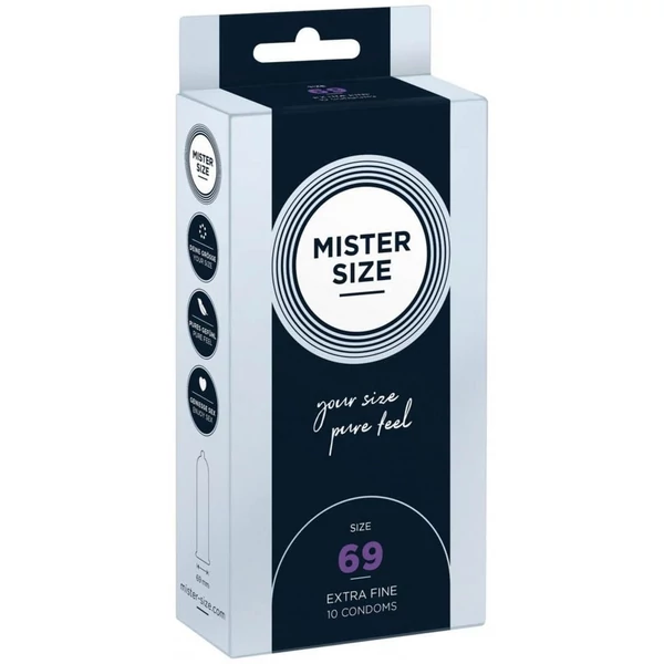 Ultra vékony óvszer Mister Size 69 mm kondom 10 db