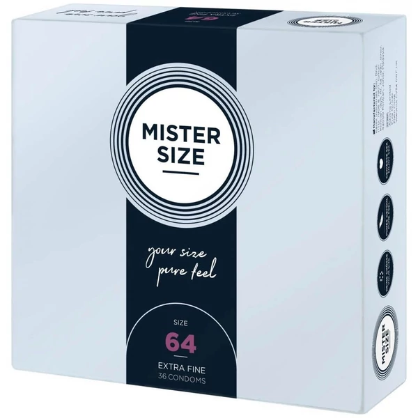 Ultra vékony óvszer Mister Size 64 mm kondom 36 db