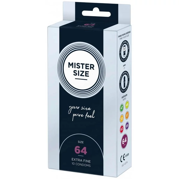Ultra vékony óvszer Mister Size 64 mm kondom 10 db