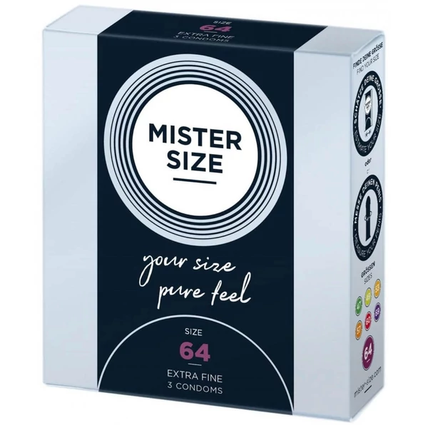 Ultra vékony óvszer Mister Size 64 mm kondom 3 db