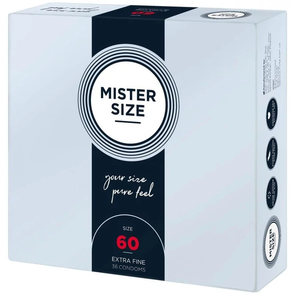 Ultra vékony óvszer Mister Size 60 mm kondom 36 db