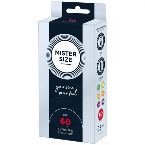 Ultra vékony óvszer Mister Size 60 mm kondom 10 db