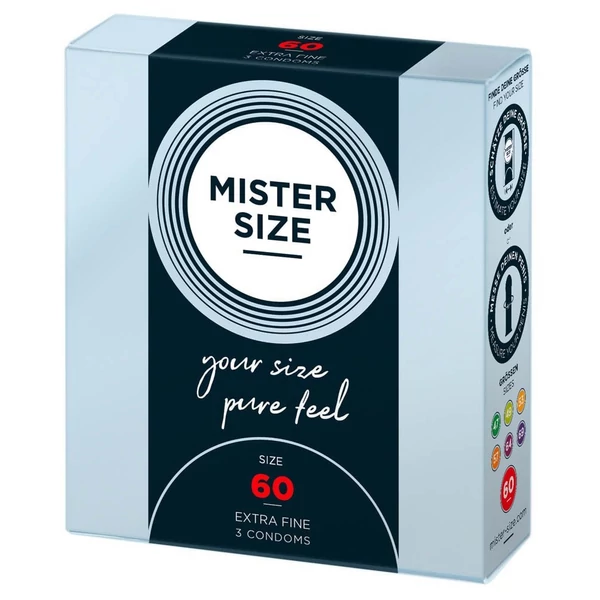 Ultra vékony óvszer Mister Size 60 mm kondom 3 db