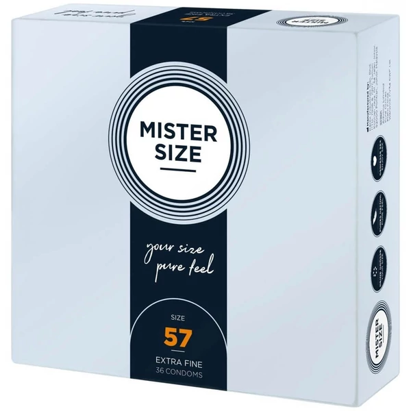 Ultra vékony óvszer Mister Size 57 mm kondom 36 db