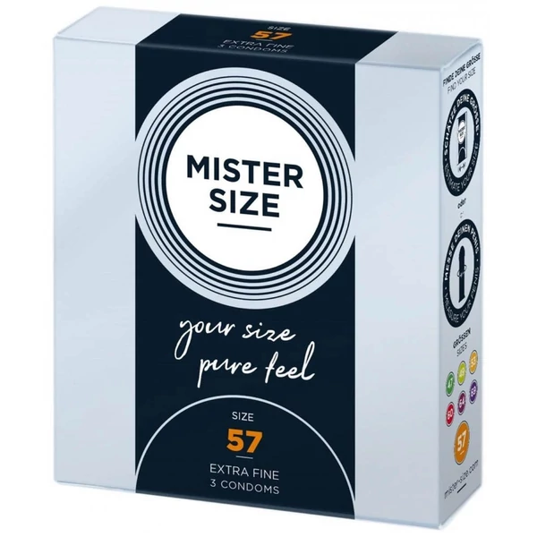 Ultra vékony óvszer Mister Size 57 mm kondom 3 db