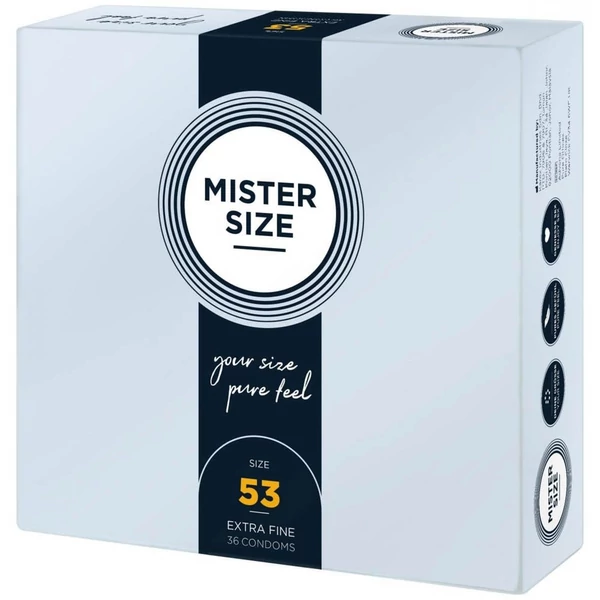 Ultra vékony óvszer Mister Size 53 mm kondom 36 db
