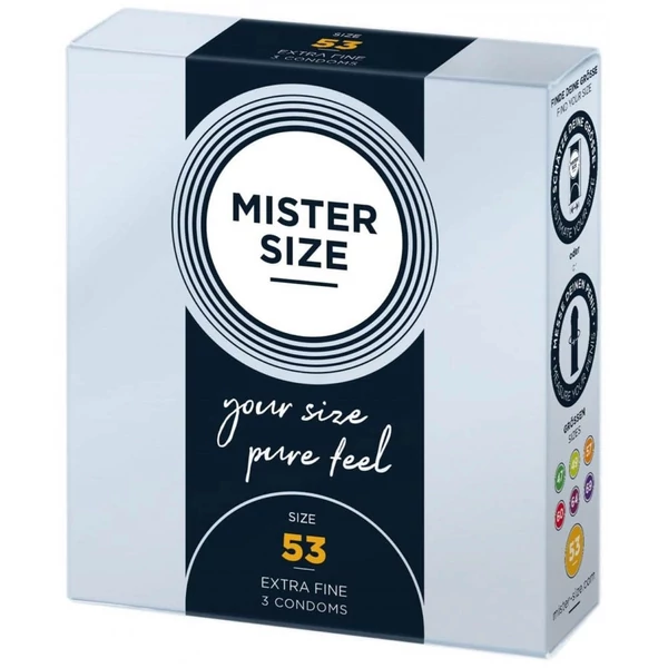 Ultra vékony óvszer Mister Size 53 mm kondom 3 db